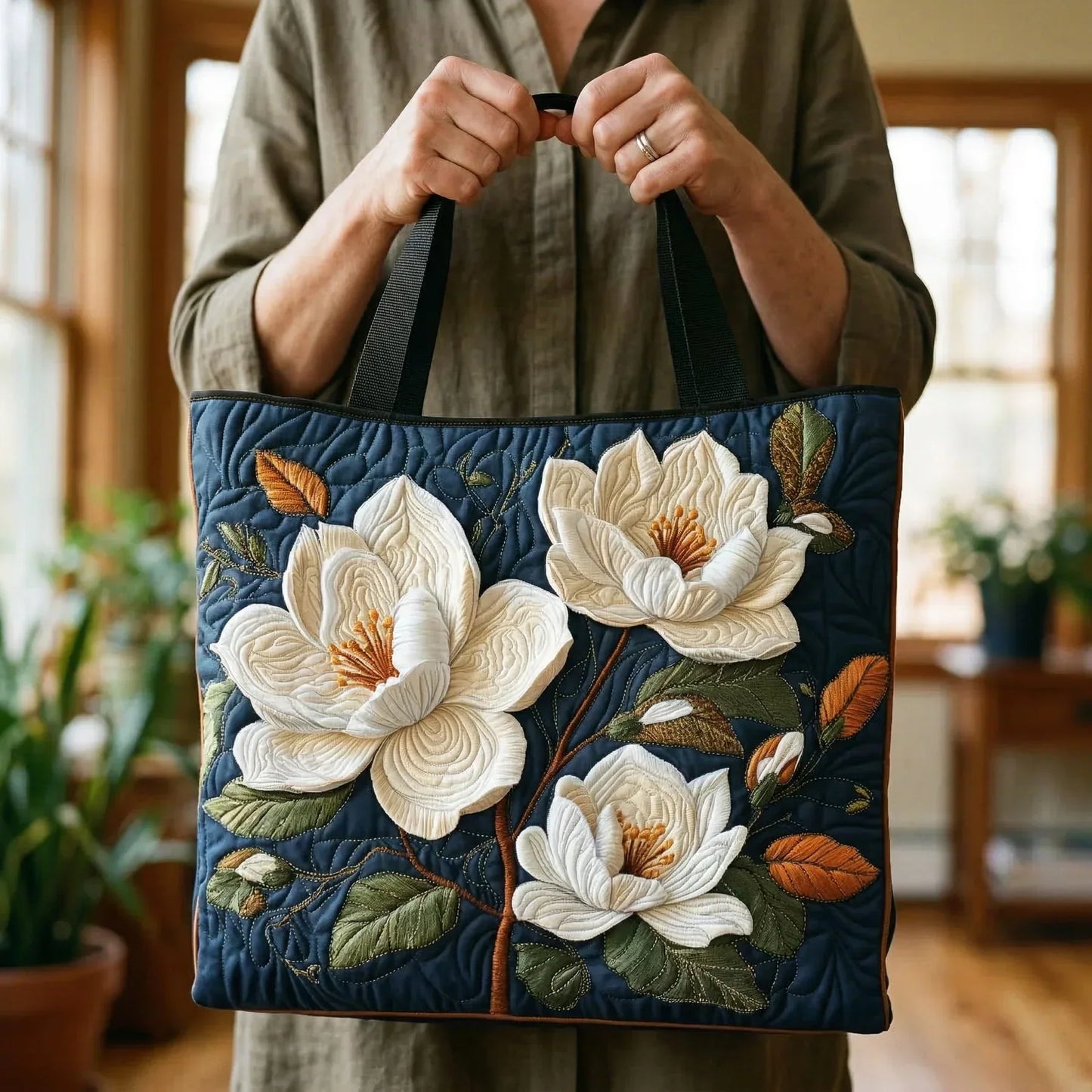 Sac Artisanal Matelassé - Magnolia Délicat