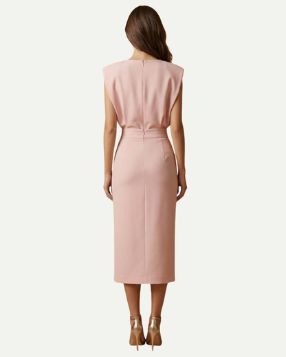 Élise | Robe Midi Fendue à Boutons