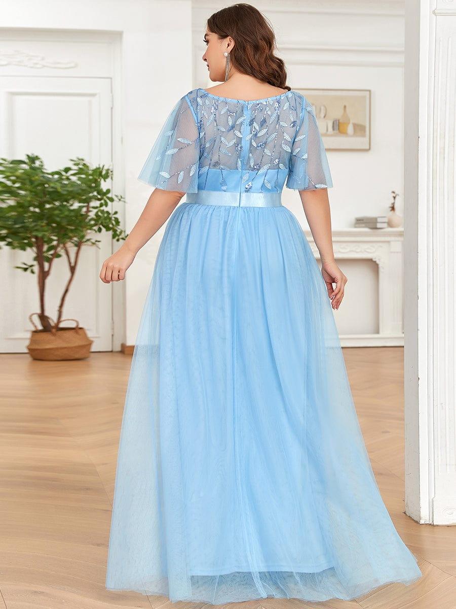 ever SAPHIR|Robes de cérémonie longues à manches courtes et broderies A-Line