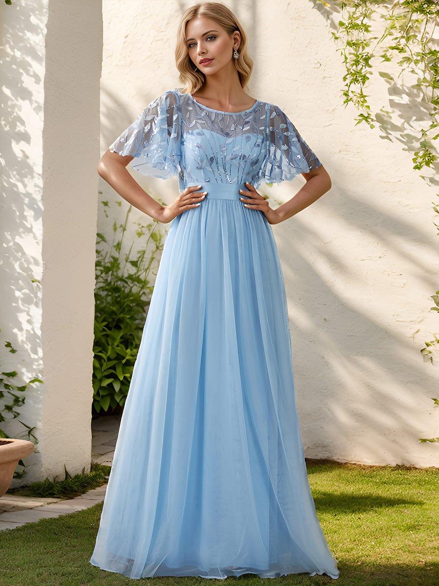 ever SAPHIR|Robes de cérémonie longues à manches courtes et broderies A-Line