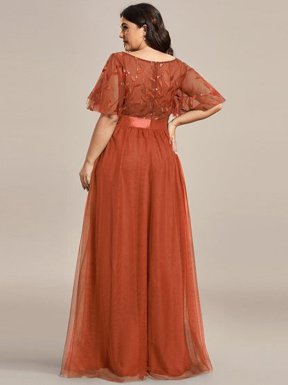 ever SAPHIR|Robes de cérémonie longues à manches courtes et broderies A-Line