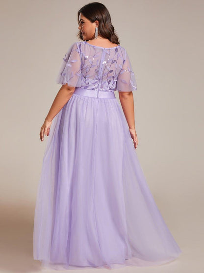 ever SAPHIR|Women's A-Line Short Sleeve Embroidery Floor Length Wedding Guest Dresses