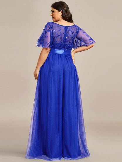 ever SAPHIR|Robes de cérémonie longues à manches courtes et broderies A-Line