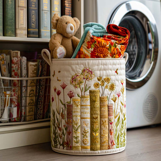 Panier à linge matelassé artisanal – Scènes du quotidien