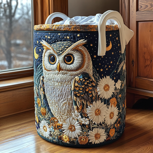 Panier à linge matelassé artisanal – Hibou