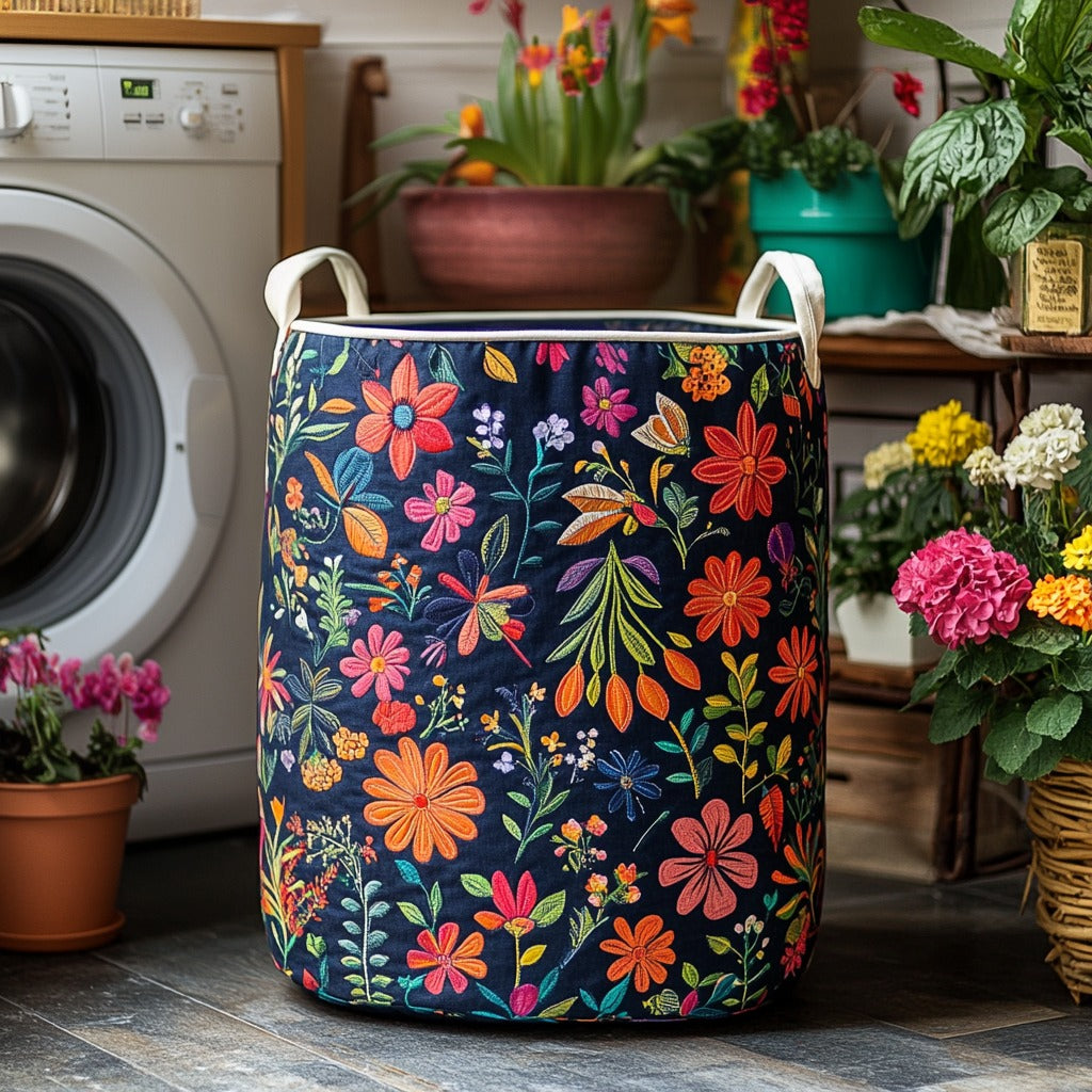 Panier à linge matelassé artisanal – Style bohème