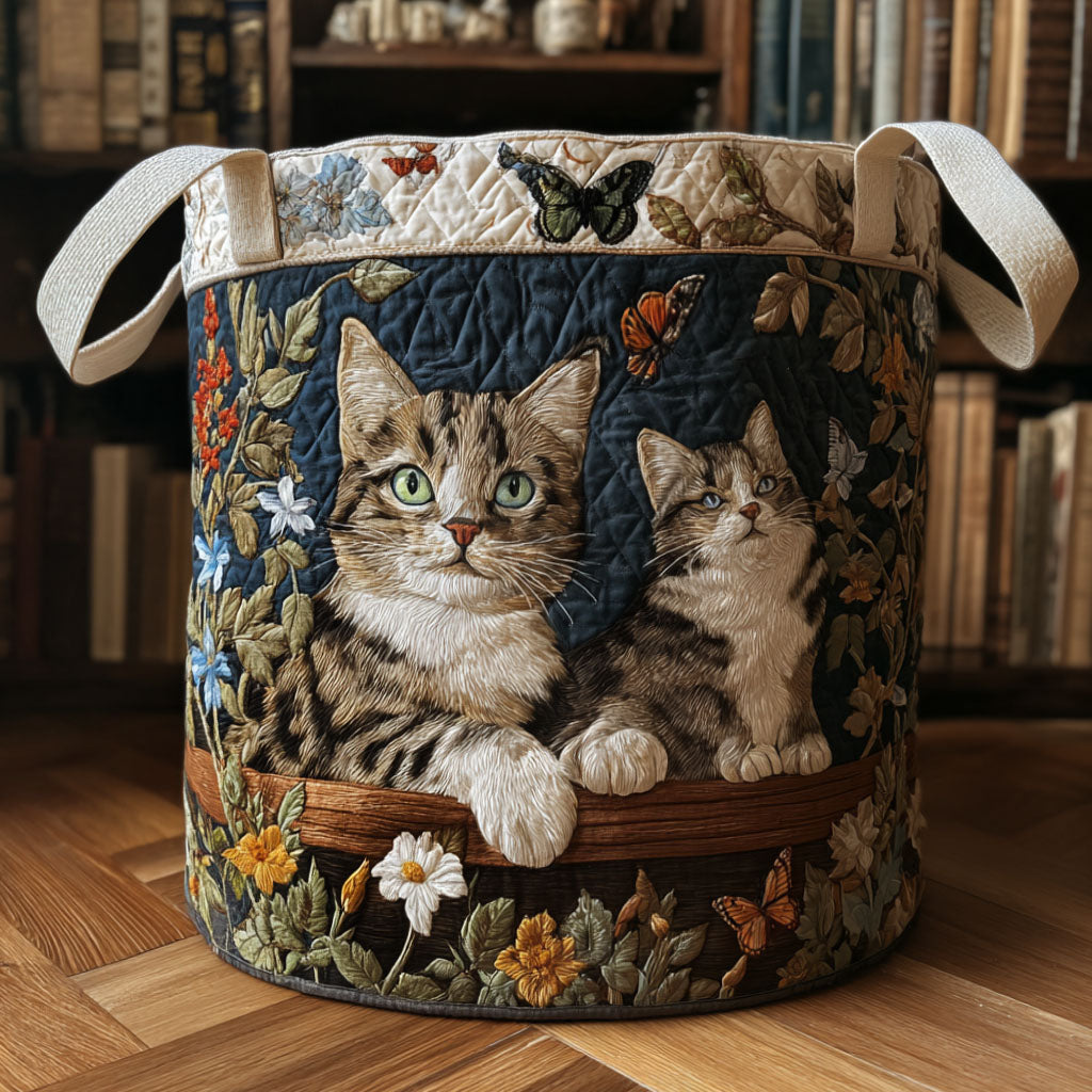 Panier à linge matelassé artisanal – Motifs décoratifs