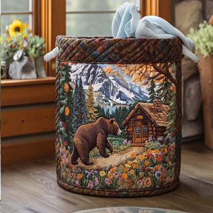 Panier à linge matelassé artisanal – Ours