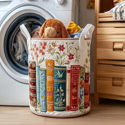 Panier à linge matelassé artisanal – Abeilles et fleurs