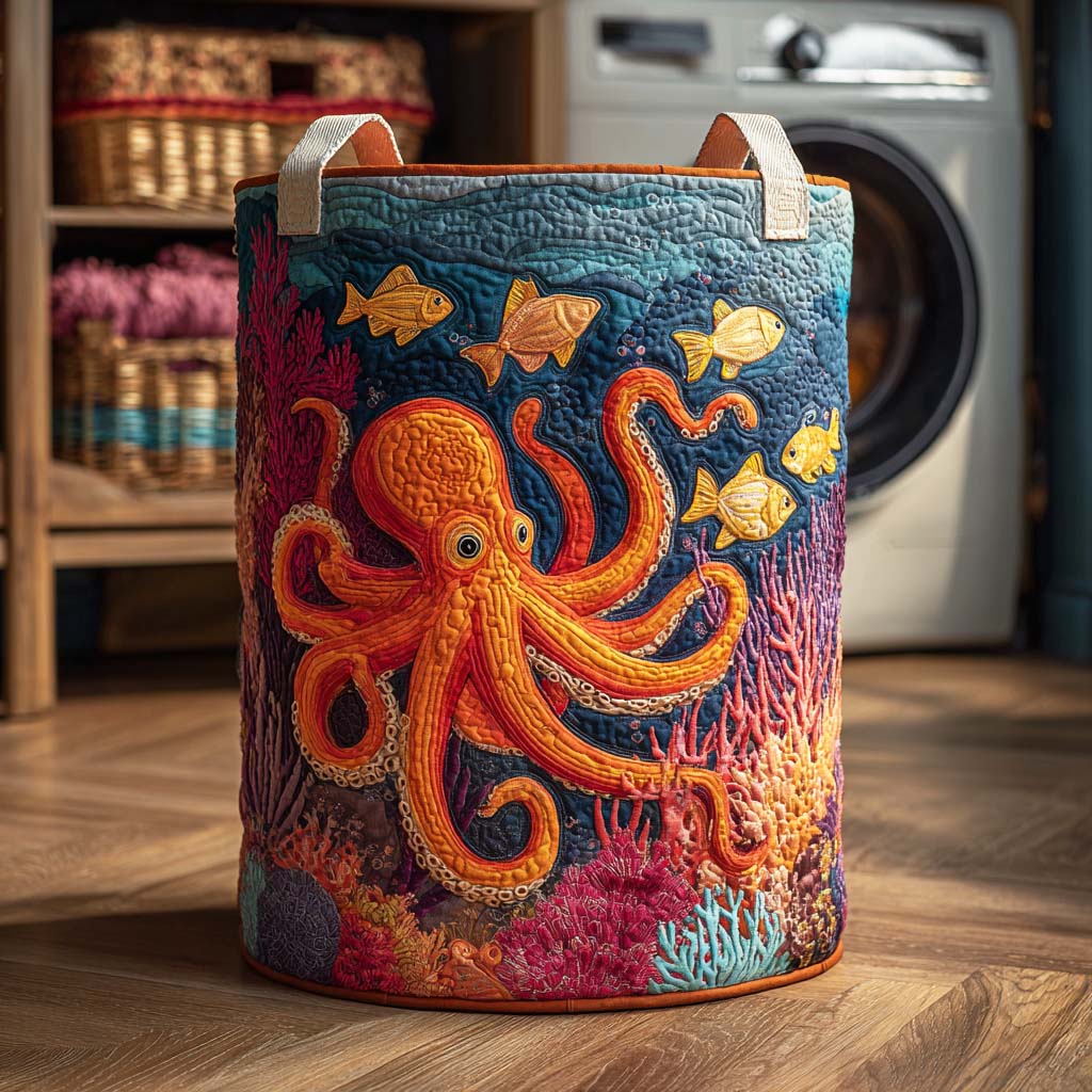 Panier à linge matelassé artisanal – Poulpe