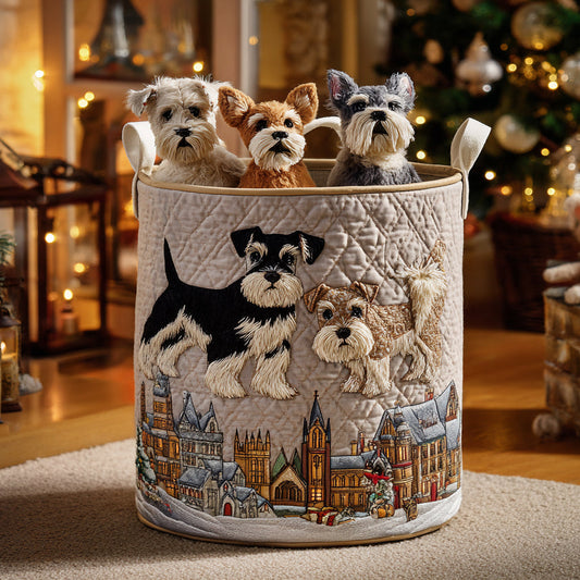 Panier à linge matelassé artisanal – Schnauzer