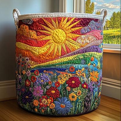 Panier à linge matelassé artisanal – Lumière solaire