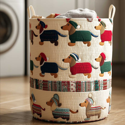 Panier à linge matelassé artisanal – Teckel