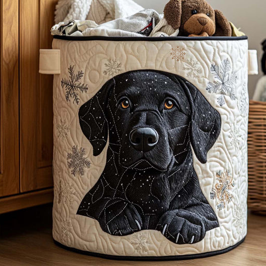 Panier à linge matelassé artisanal – Motif hivernal