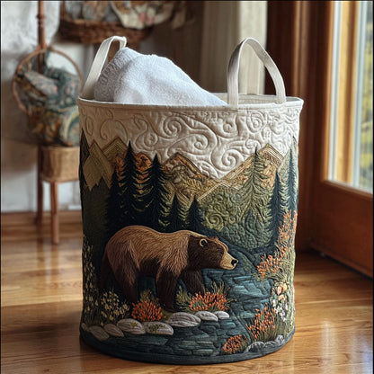 Panier à linge matelassé artisanal – Forêt profonde